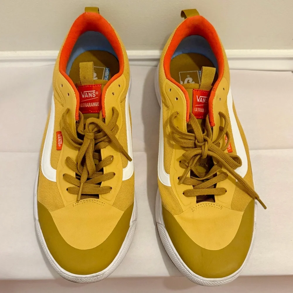 Vans Ultrarange Men’s Mustard and Tangerine Sneakers - Picture 1 of 8